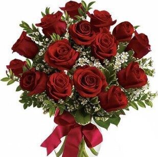 15 red roses with greenery | Flower Delivery Lipetsk